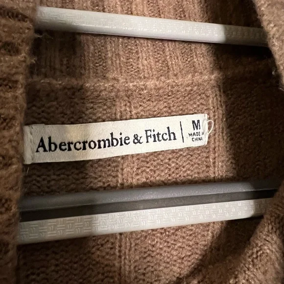 Abercrombie & Fitch brown ribbed mock neck sweater midi dress - Picture 4 of 9